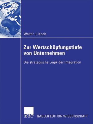 cover image of Zur Wertschöpfungstiefe von Unternehmen